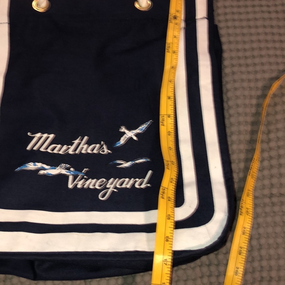 Martha’s Vineyard Tote Bag Navy Blue and White - Picture 7 of 7